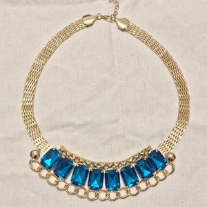 Blue Green Gemstone Statement Necklace